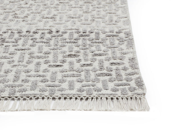 INGRID HAND-KNOTTED RUG - GREY / IVORY - 8' X 10'