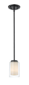 Willow 1 Light Mini Pendant in Matte Black Finish