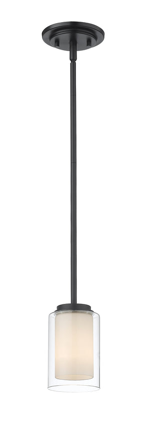 Willow 1 Light Mini Pendant in Matte Black Finish