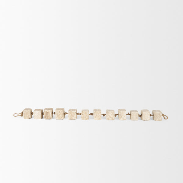 Mala Beige Paper Mache Cube Garland