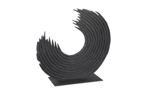 Swoop Tabletop Sculpture, Black Wood, Smallall