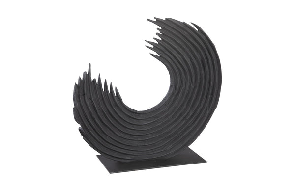 Swoop Tabletop Sculpture, Black Wood, Smallall