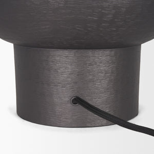 Salaah Black Brushed Metal w/ Beige Shade Table Lamp