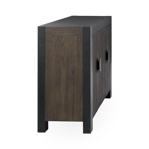 Deaven Solid Wood 4-Door Buffet - Toasted Brown