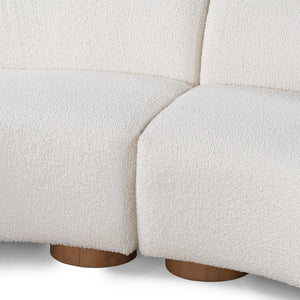 Octavia Upholstered Sectional - Crescent Shape, Ivory