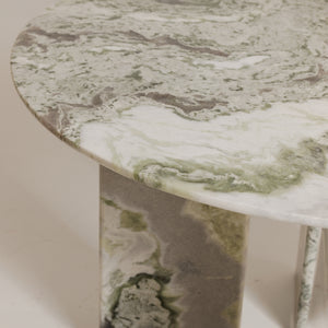 Celia Round Dining Table in Green Onyx Marble