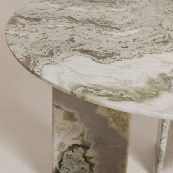 Celia Round Dining Table in Green Onyx Marble