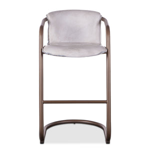 Portofino Leather Bar Chair Vintage White
