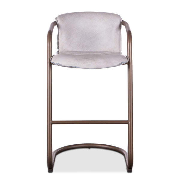 Portofino Leather Bar Chair Vintage White