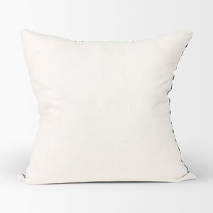 Jolie Cream w/ Black Print Linen Square Decorative Pillow  Cover