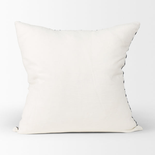 Jolie Cream w/ Black Print Linen Square Decorative Pillow  Cover