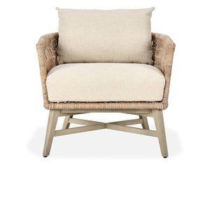 Collins Outdoor Accent Chair in Mango Wood and Olefin Fabric