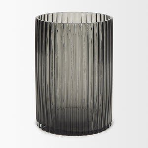 Dawn Short Smokey Black Glass Vase