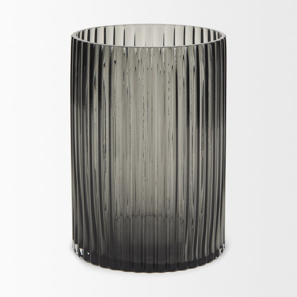 Dawn Short Smokey Black Glass Vase