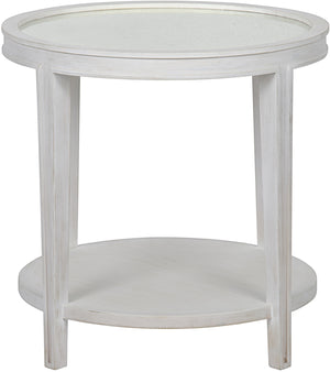 Imperial Mahogany Side Table with Antiqued Mirror in White Wash Finish