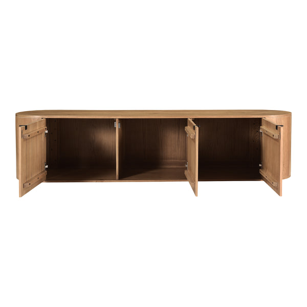 Theo Media Bench in Natural Oak