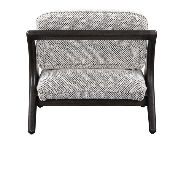 Classic Home Georgia Upholstered Accent Chair - Gray Wood Frame and Ivory Upholstery