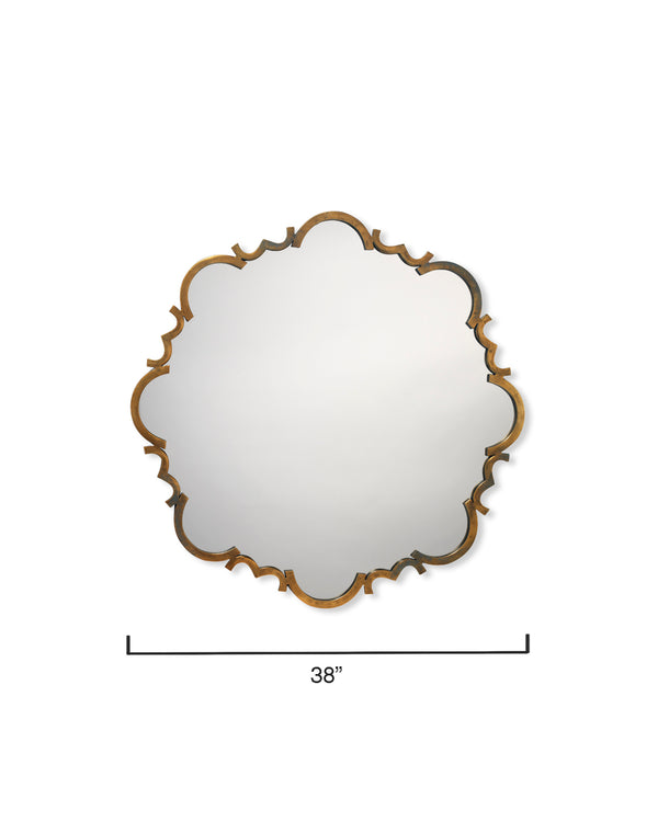 Saint Albans Steel Wall Mirror, Antique Brass