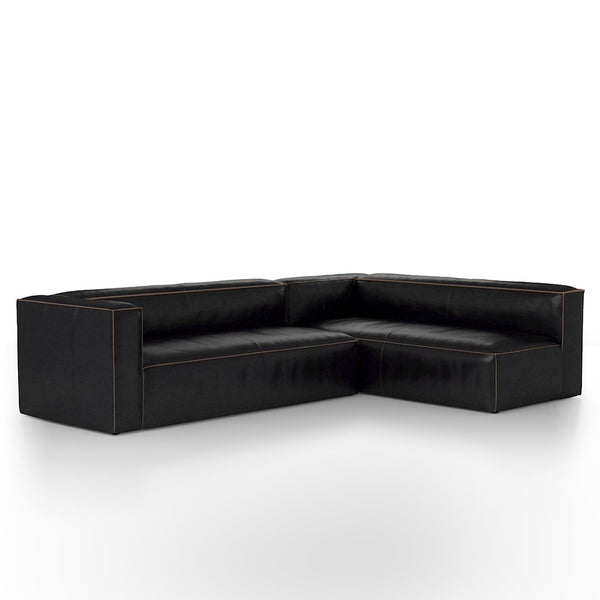 NOLITA 2-PIECE SECTIONAL-RIDER BLACK