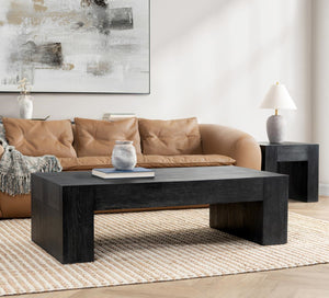 Bristol Solid Wood Coffee Table - Aged Black Finish