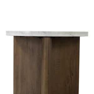 Toli End Table - Italian White Marble