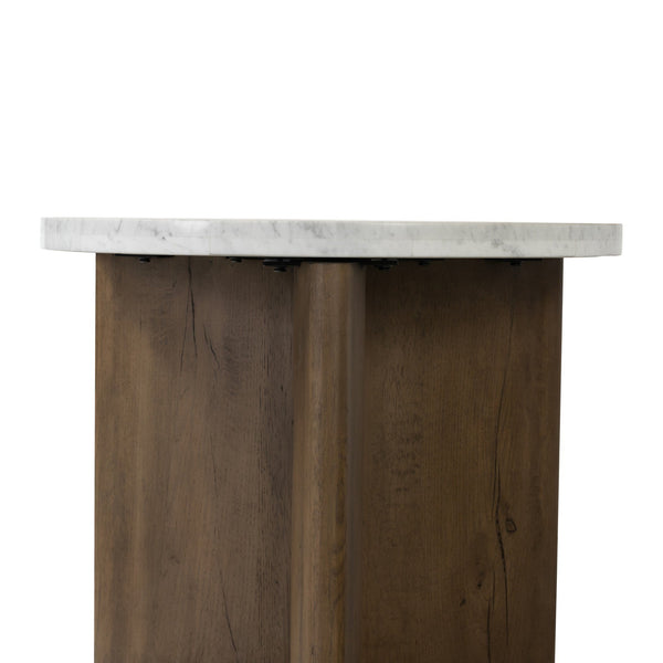 Toli End Table - Italian White Marble