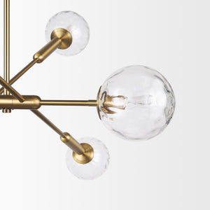 Britton Gold Metal w/ Clear Glass Globes 6-Light Chandelier