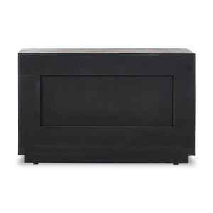 Abaso Nightstand - Ebony Rustic Wormwood Oak