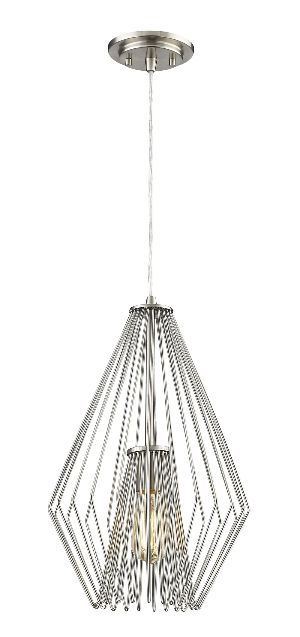 Quintus 1 Light Mini Pendant in Brushed Nickel Finish