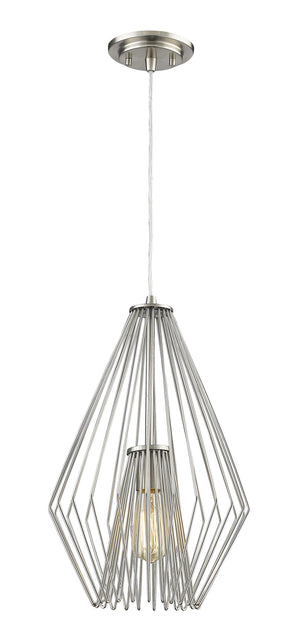 Quintus 1 Light Mini Pendant in Brushed Nickel Finish