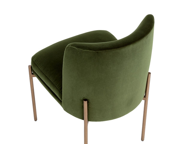 RICHIE DINING CHAIR - ANTIQUE BRASS - FOREST GREEN