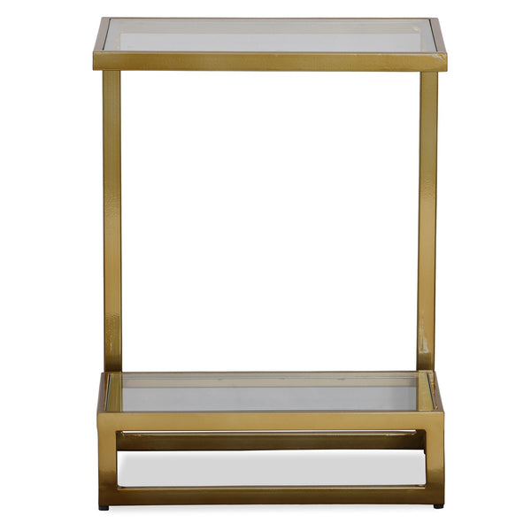 Musing Brushed Brass Accent Table