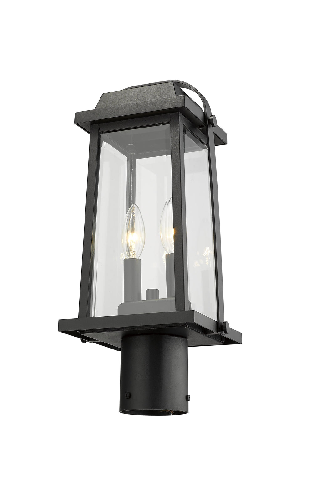 Millworks 2 Light Outdoor Post Mount Fixture in Black Finish