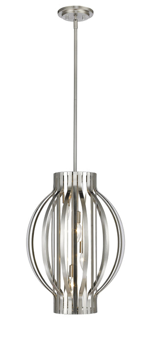 Moundou 4 Light Pendant in Brushed Nickel Finish