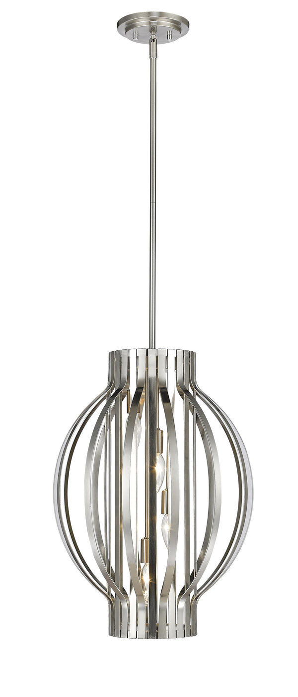 Moundou 4 Light Pendant in Brushed Nickel Finish