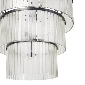 Meredith Large Chandelier in Clear Textured Glass