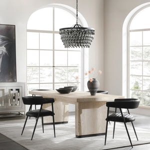 Lynx Solid Wood Dining Table in Antique White Finish