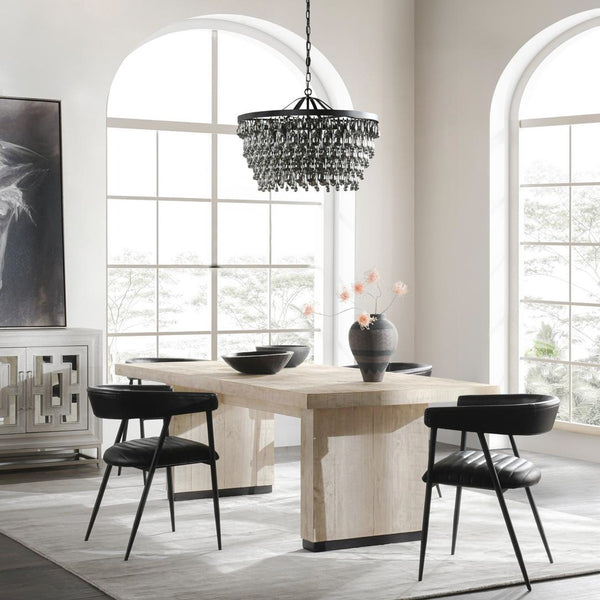 Lynx Solid Wood Dining Table in Antique White Finish