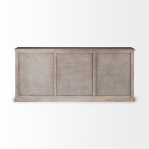 Braxton III 81.5x18.5 Natural Brown Solid Wood 3 Drawer 6 Door Sideboard