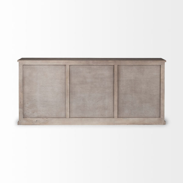 Braxton III 81.5x18.5 Natural Brown Solid Wood 3 Drawer 6 Door Sideboard