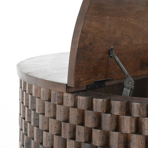 Norwood Solid Wood Round Coffee Table with Storage