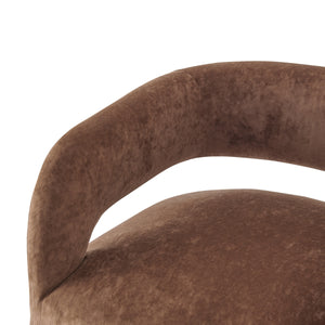 Lauryn Velvet Dining Side Chair, Dainty Dark Brown