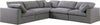 Carmen Cloud Modular Sectional In Grey Linen Fabric