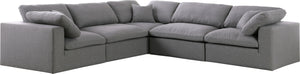 Carmen Cloud Modular Sectional In Grey Linen Fabric