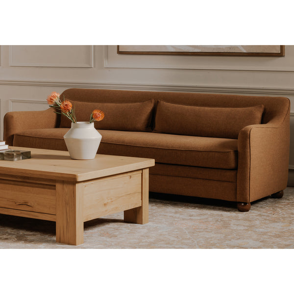 Moe's Amira Sofa with High Back in Rust