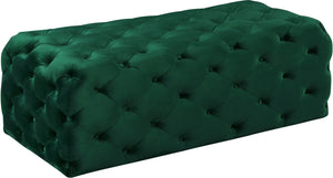 Debbie Ottoman/Bench In Green Velvet