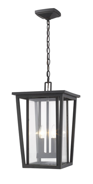 Seoul 2 Light Outdoor Chain Mount Ceiling Fixture in Oil Rubbed Bronze Finish