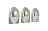 Fashion Faces Wall Tiles, Silver Leaf, Set of 3