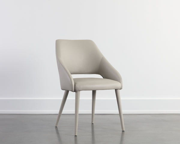 GALEN DINING ARMCHAIR - LINEA LIGHT GREY LEATHER