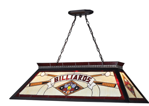 Tiffany Billiard 4 Light Billiard Light in Matte Black  Finish